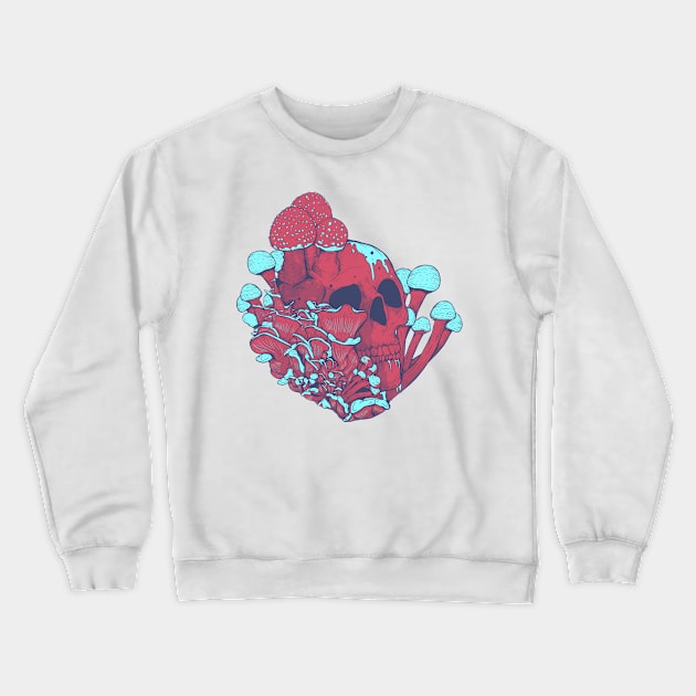 Fungi Skull Crewneck Sweatshirt by Jess Adams